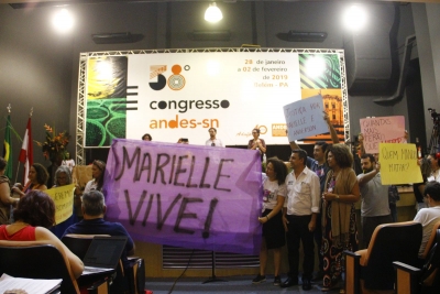 Docentes promovem ato por Justiça para Marielle no 38º Congresso