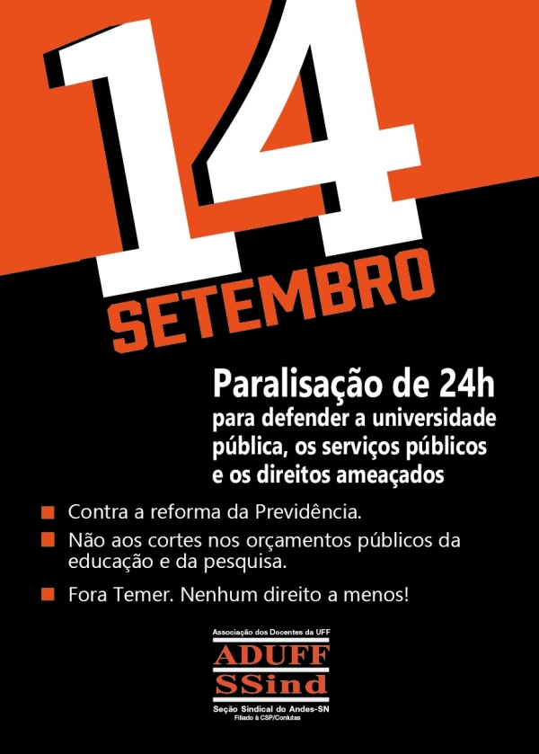 14 de setembro: data de paralisação nacional do funcionalismo federal terá ato no centro do Rio