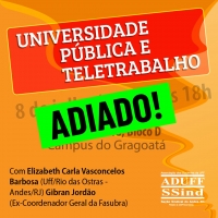 Aduff convida para debate sobre teletrabalho na Universidade Pública dia 7
