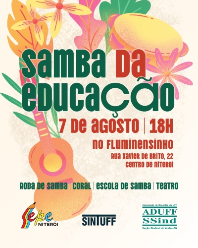 Samba da Educação vai reunir comunidade em defesa da educação pública no dia 7 de agosto