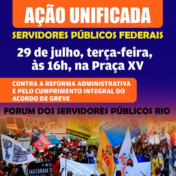 Aduff convida para ato unificado nesta ter&ccedil;a (29) contra a Reforma Administrativa e pelo cumprimento integral do Acordo de Greve