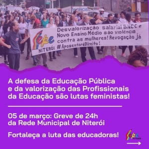 Defesa da Educação vai às ruas: rede municipal terá paralisação e atos nesta terça (5) em Niterói