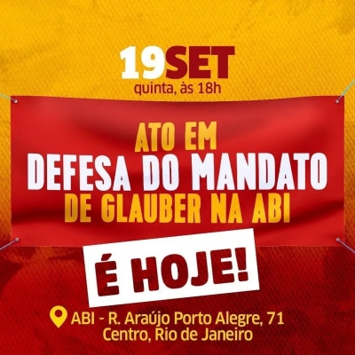 Glauber fica! | Ato em defesa do mandato do deputado federal Glauber Braga acontece nesta quinta (19), no Rio de Janeiro