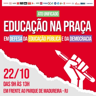 Na luta contra os cortes, Educação vai ao Parque Madureira no sábado (22)