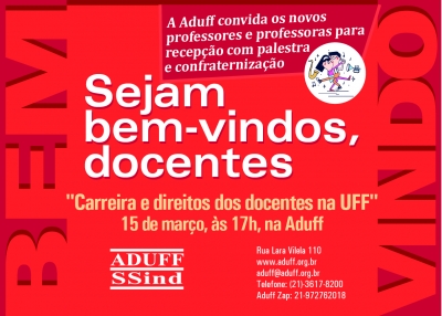 Aduff convida para atividade de recepção aos novos docentes da UFF