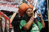 Manifestantes no ato no Centro do Rio, em 23 de junho de 2022