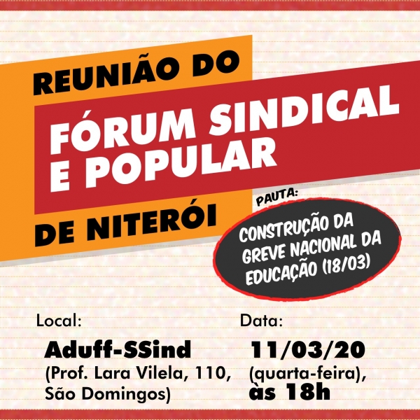Reunião do Fórum Sindical e Popular de Niterói