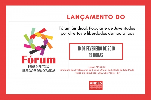 Aduff participa em SP do lançamento de fórum por direitos e liberdades democráticas