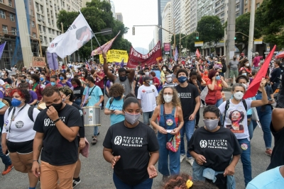 Manifestação na Avenida Presidente Vargas, no Rio