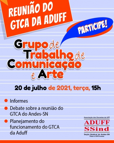 Aduff convida docentes para participar de reunião do GT de Comunicação e Arte