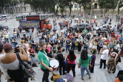 Manifestação em frente à Câmara dos Vereadores do Rio