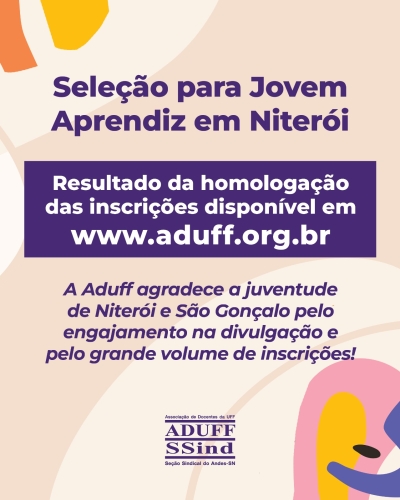 Aduff divulga homologação das inscrições para processo seletivo de Jovem Aprendiz