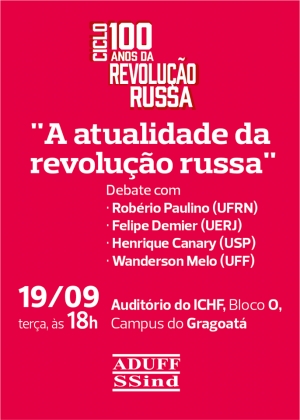 “Atualidade da Revolução Russa” é tema de debate nesta terça (19) na UFF em Niterói