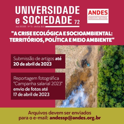 Crise ecológica e socioambiental será tema da edição 72 da revista Universidade e Sociedade
