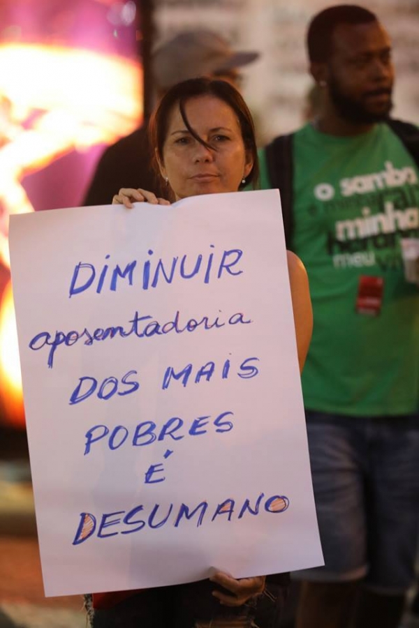 Ato nesta quarta (17) no Rio dirá não à reforma da Previdência e defenderá direitos humanos