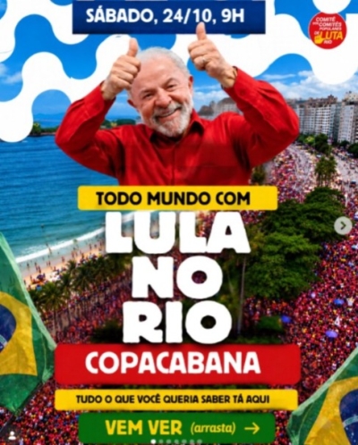 Derrotar a extrema-direita nas ruas e nas urnas: ato com Lula neste sábado, em Copacabana