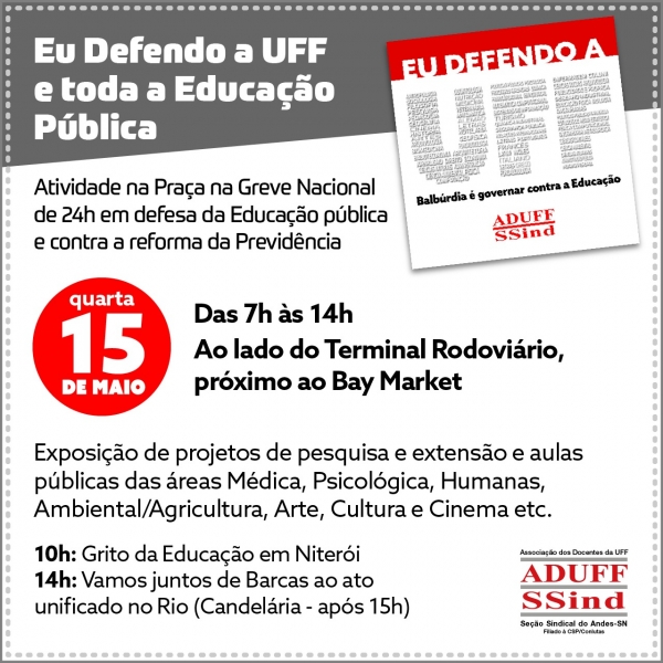 Atividade na praça na greve da Educação em NIterói começa às 7h desta quarta (15)