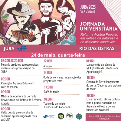 UFF de Rio das Ostras recebe Jornada Universitária em defesa da Reforma Agrária nesta quarta (24)