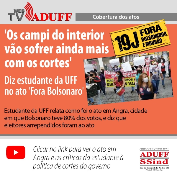 &#039;Os campi do interior vão sofrer ainda mais com os cortes&#039;, diz estudante no ato &#039;Fora Bolsonaro&#039;