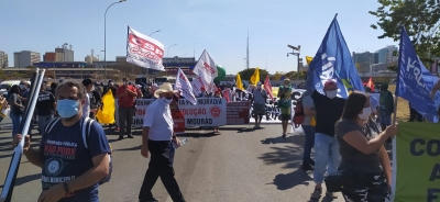 Ato em Brasília, na terça-feira (3), contra a reforma Administrativa