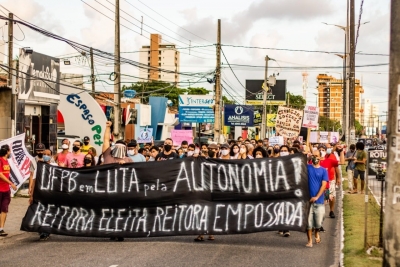 Manifestação em 2020 contra a intervenção na UFPB