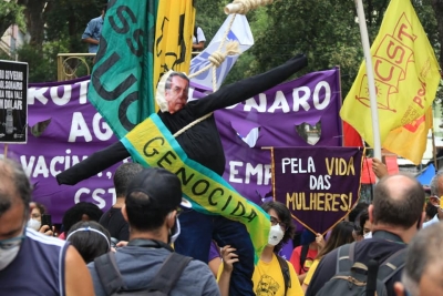 Imagem do ato do Grito dos Excluídos, no Rio de Janeiro (2021)