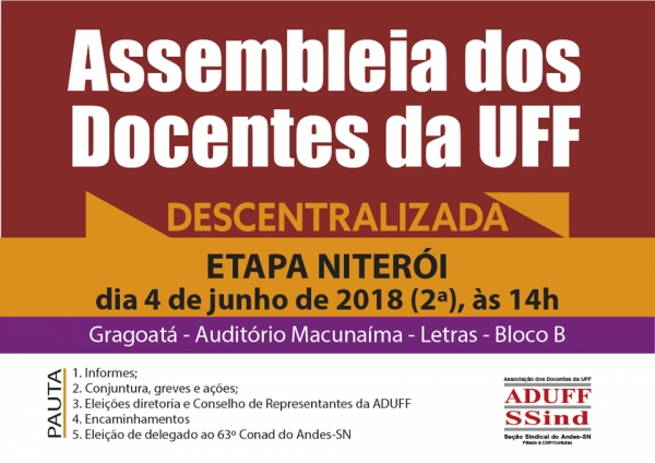 Aduff convoca assembleia descentralizada emergencial para debater situação do país
