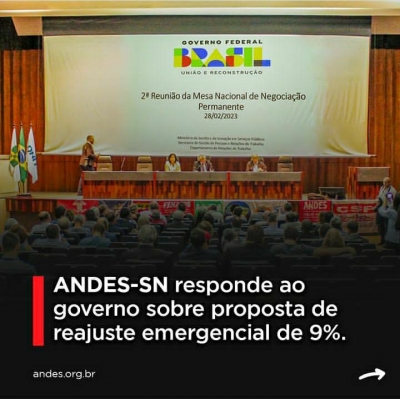 ANDES-SN e Fonasefe encaminham resposta sobre proposta de reajuste emergencial do governo