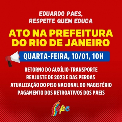 Educação Municipal do RJ volta à rua no dia 10 para reivindicar direitos