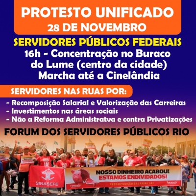 Campanha Salarial 2024 | Terça (28) é Dia Nacional de Lutas do funcionalismo, com ato no Rio de Janeiro