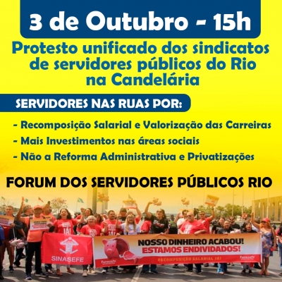 Luta salarial e contra ataques a serviços públicos terá ato dia 3 no Rio