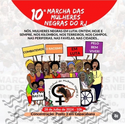 10° Marcha das Mulheres Negras do RJ acontece no dia 28 de julho (domingo)