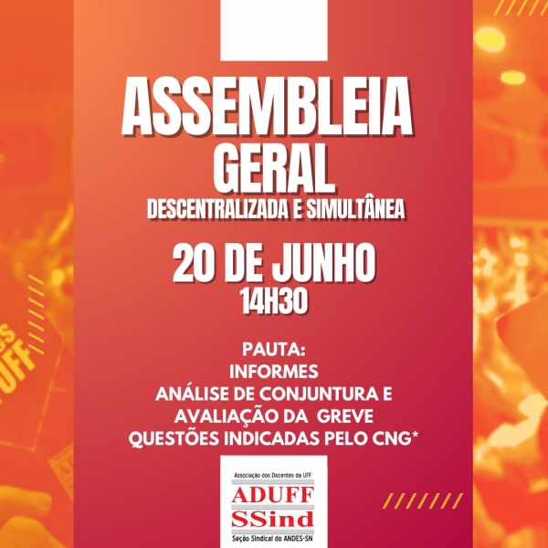 Assembleia Docente de Greve na UFF é hoje (20), a partir das 14h30, simultânea em 7 cidades