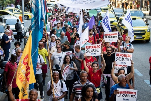 Servidores federais em passeata no Centro do Rio, no dia 8 de novembro