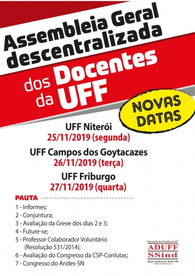 Niterói, Campos e Friburgo realizam etapas da assembleia descentralizada entre dias 25 e 27
