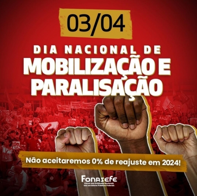 3 de Abril | Dia Nacional de Mobilização e Paralisação terá ato unificado no Rio de Janeiro