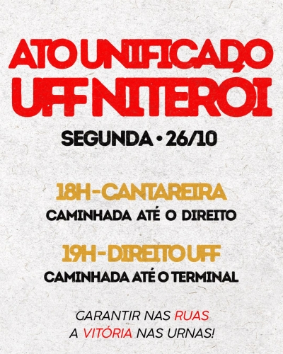 Ato em Niterói convoca população às ruas em defesa da democracia