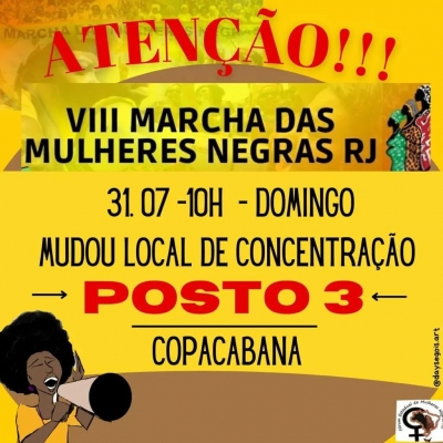 Copacabana recebe a Marcha das Mulheres Negras neste domingo (31)