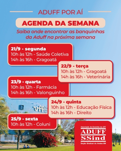 Aduff leva banquinhas itinerantes aos campi da UFF e fortalece diálogo com a categoria