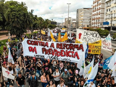 Ato em Porto Alegre, no dia 28 de março de 2019