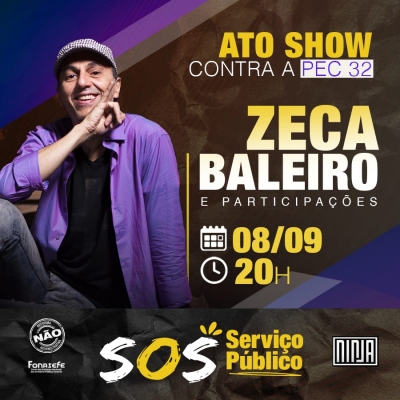 Zeca Baleiro estará em live no ato virtual contra a &#039;reforma&#039; de Bolsonaro que ameaça serviço público